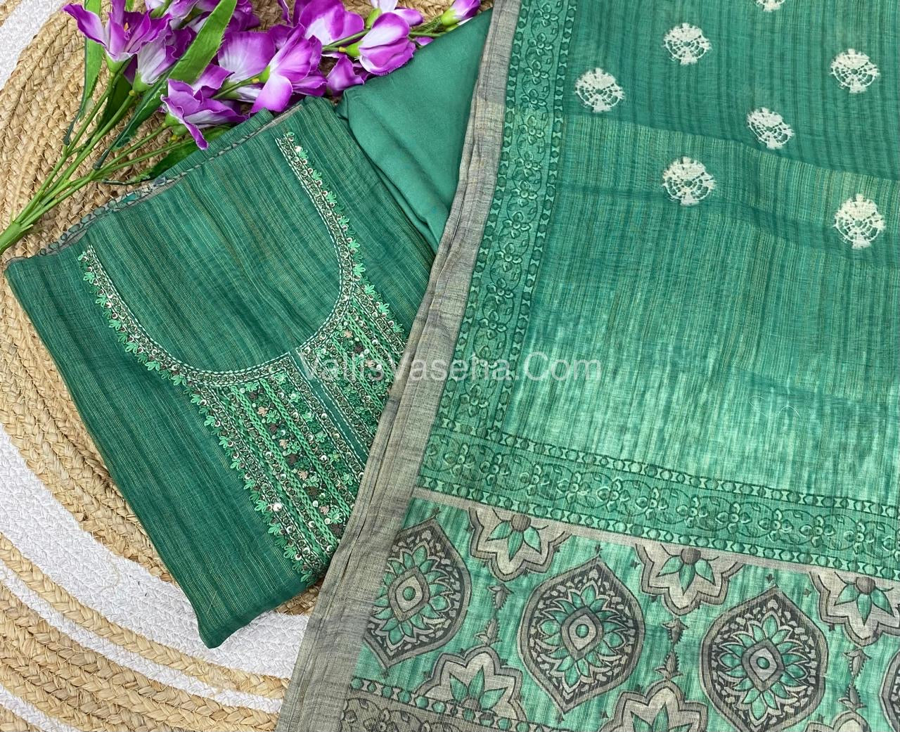 Tissue Linen Salwar Material  | VVUSM009