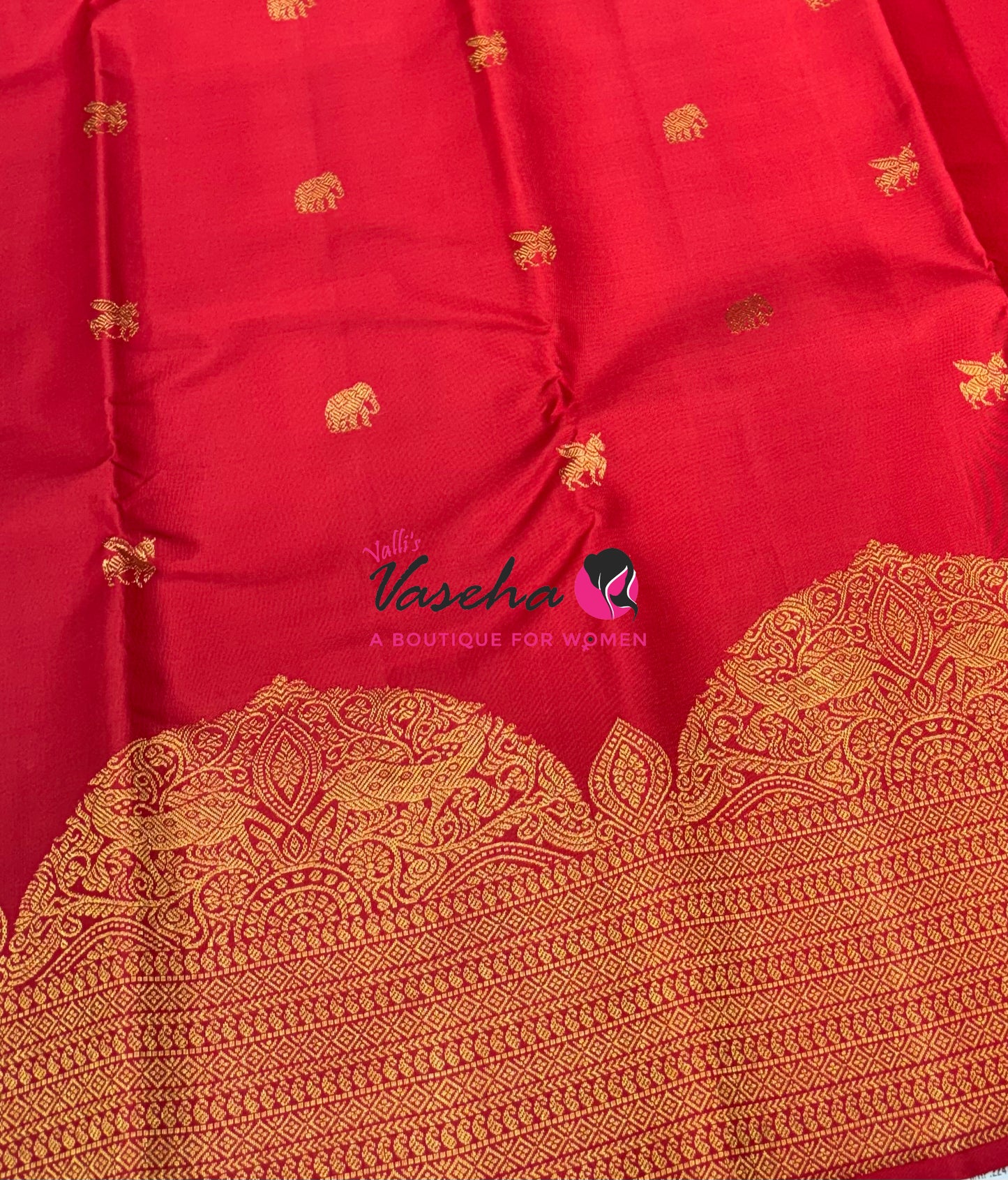 Pure Kanchipuram Silk Saree - Red Shade - VVPS084
