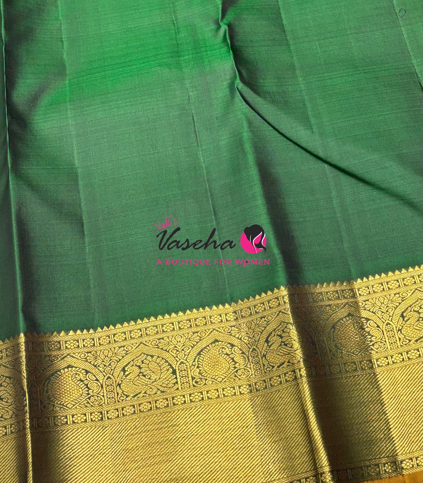 Pure Kanchipuram Silk Saree - Vairavoosi Design  - Maroon & Green Combo - VVPS059