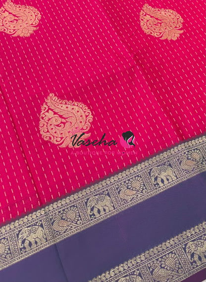 Semi Soft Silk -  Pink With Grey - VVSSS038