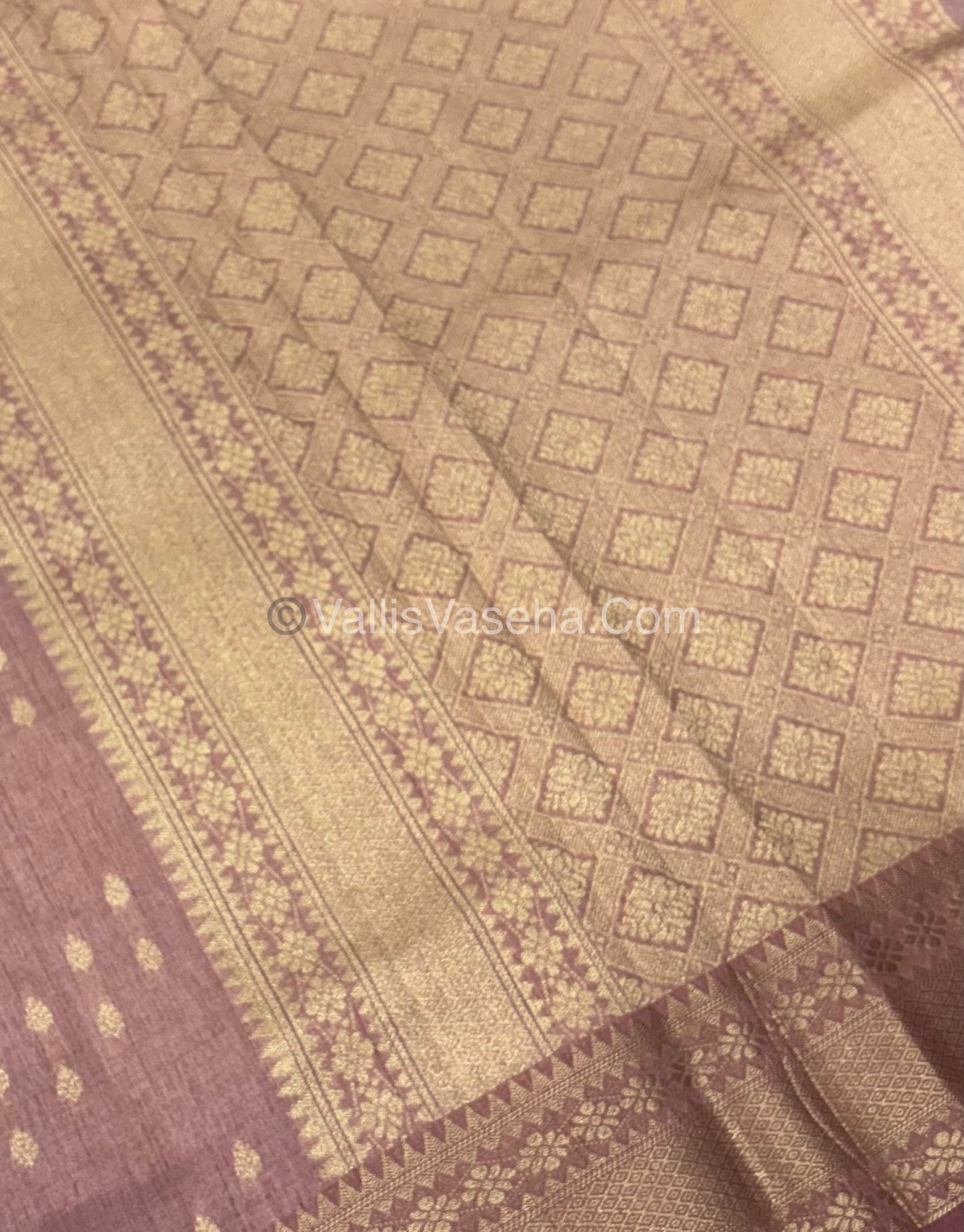 Semi Tussar Silk - Grand Pallu  - Biscuit Shade - VVSTS017
