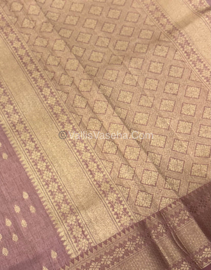 Semi Tussar Silk - Grand Pallu  - Biscuit Shade - VVSTS017