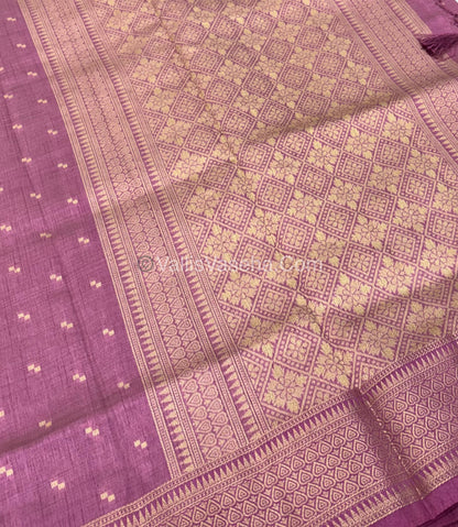 Semi Tussar Silk - Grand Pallu  - Onion Pink Shade - VVSTS020
