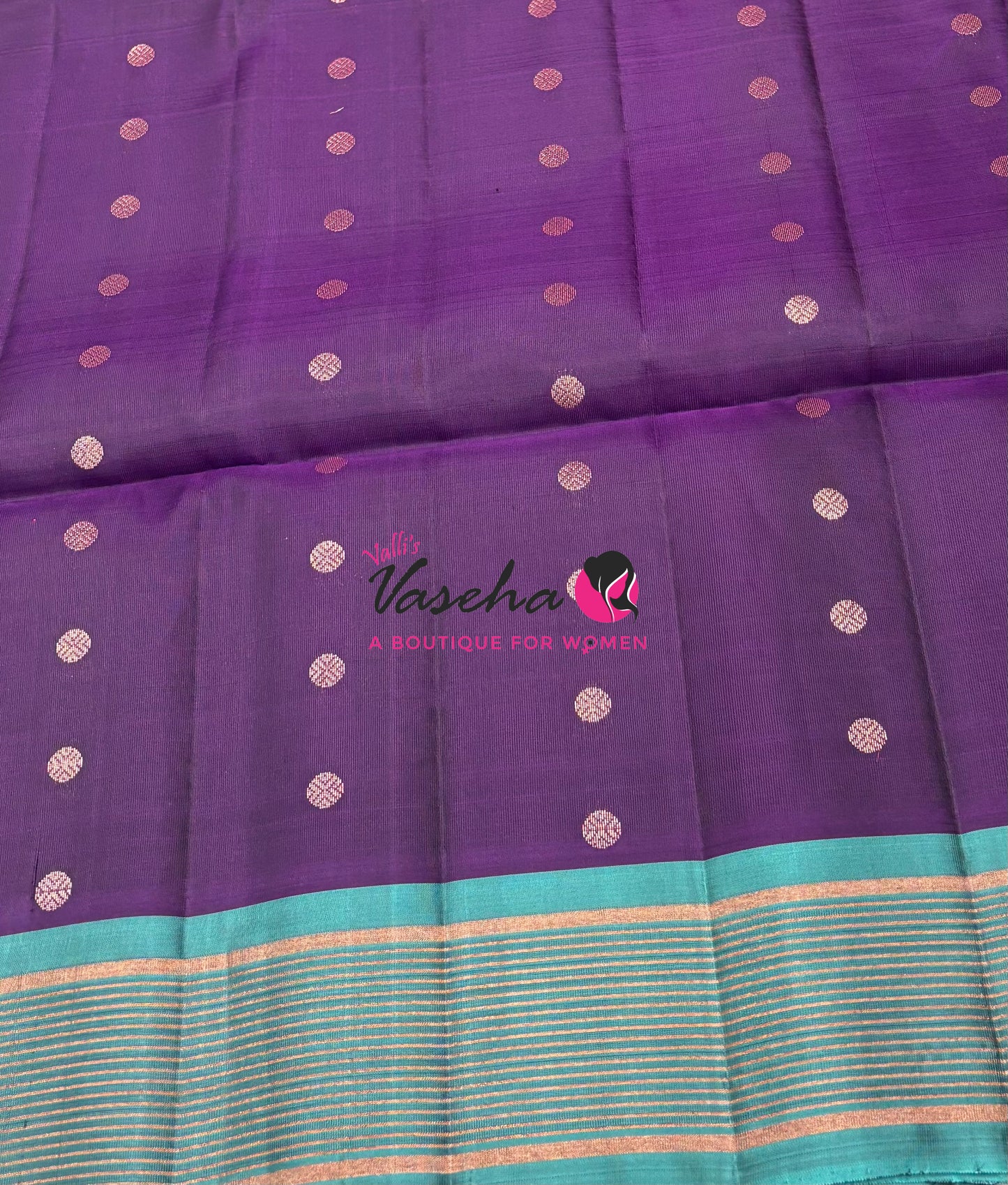 Half Mixed  Soft Silk Saree - (1.75 warp) Purple & Blue - VVPSS090