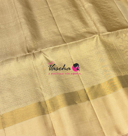 Pure Soft Silk Saree - Purple & Cream - VVPSS122
