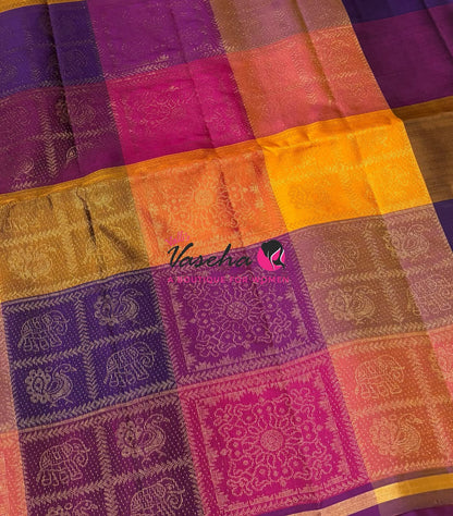 Pure Soft Silk Saree - Partly Pallu -  Half & Half Saree - VVPSS088