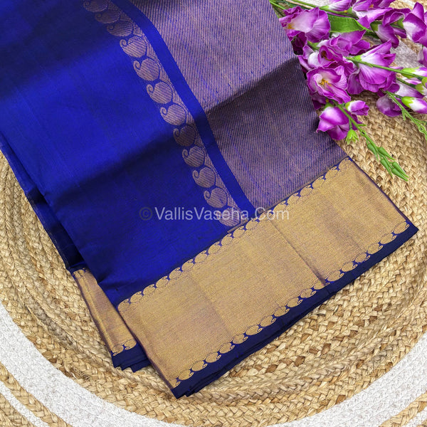 Pure Silk Cotton Saree | Blue Shade |VVPSC011
