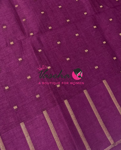 Semi Matka Tussar Silk Saree | Double Blouse | Purplish Pink ￼ Shade |VVSTS052
