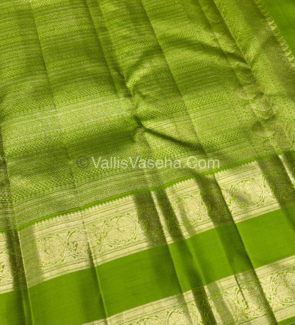 Pure Vintage Korvai Kanchipuram Silk Saree - Purple & Green Combo - VVPS039