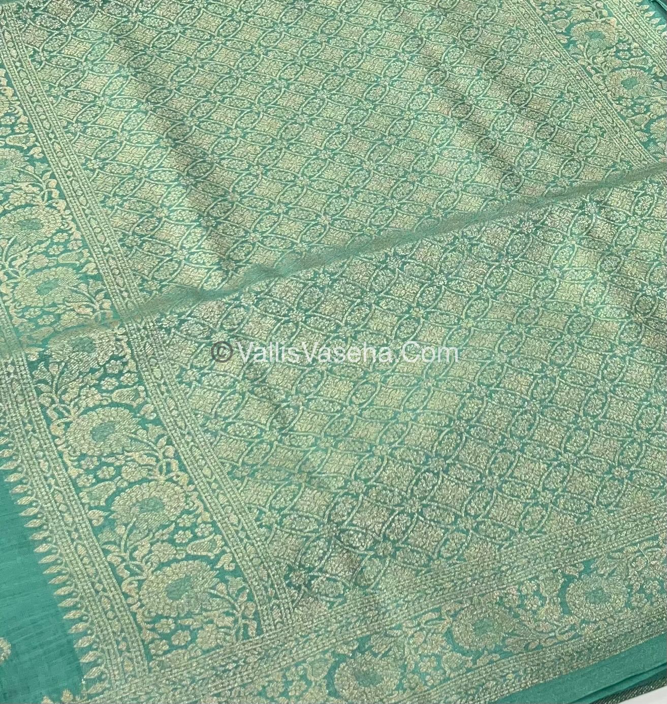 Banarasi - Heritage Silk - Semi Kathan Silk - Pistal Green Shade- VVBHS004