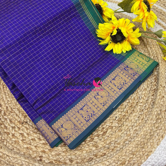 Pure Silk Cotton Saree - Zari Checks - VVCSC001