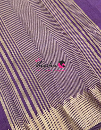 Semi Tussar Silk Saree | Purple  Shade |VVSTS051