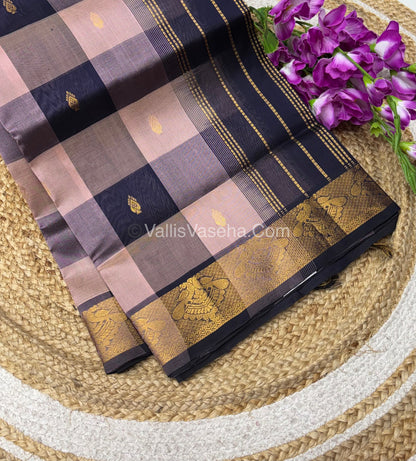 Pure Silk Cotton Saree - Pazhum Pazhamum Checks Design - VVPPSC02
