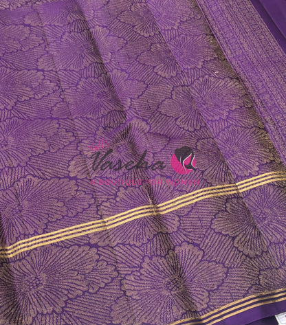 Half Mix - Pure Soft Silk Saree - Long Retta Petta Border with Butta - VVPSS105