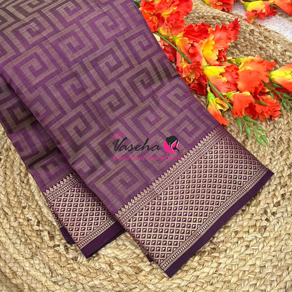 Semi Tussar Silk Saree | Wine Shade |VVSTS058