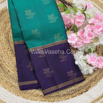 Half Mix - Pure Soft Silk Saree - Long Retta Petta Border with Butta - VVPSS075