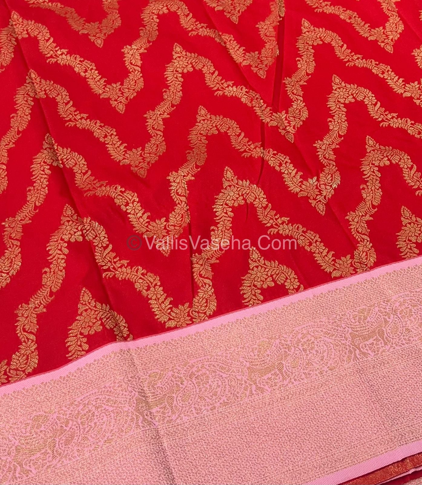 Semi Kanchi Silk - Red & Pink Shade  - VVSKS004