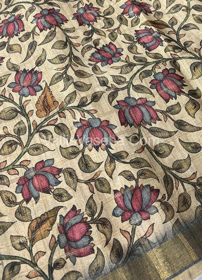 Semi Gicha Tussar Silk Saree - checks pattern - VVSGT001