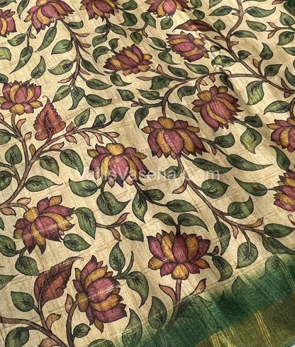 Semi Gicha Tussar Silk Saree - checks pattern - VVSGT001