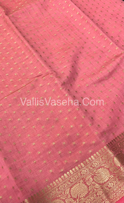 Semi Tussar Silk - Light Peach Shade - VVSTS015