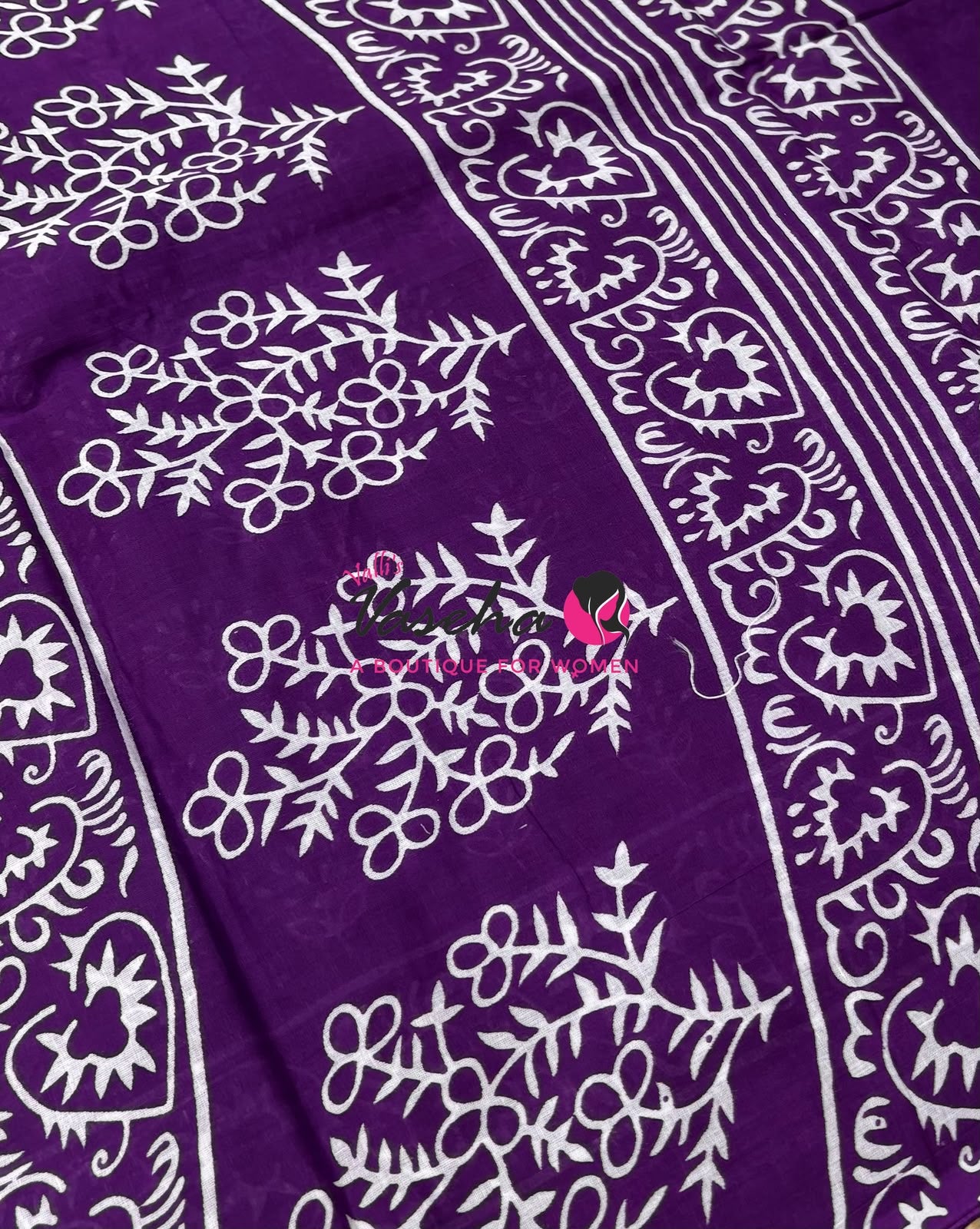 Pure Soft Mul Mul Cotton Sarees - Hand Block Prints - VVMMC011