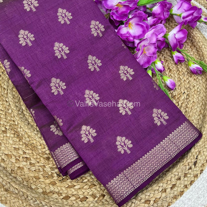 Semi Tussar Silk Saree -  Purple Shade - VVSTS009