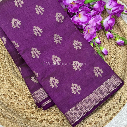 Semi Tussar Silk Saree -  Purple Shade - VVSTS009