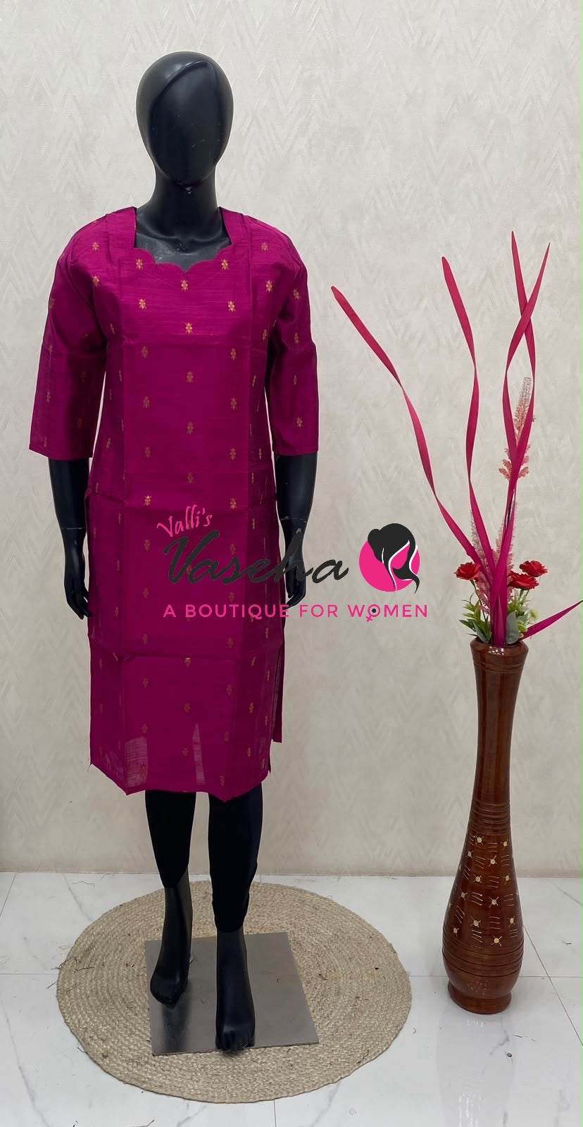 Ready Made - Semi Raw Silk - Kurti - VVSRK003
