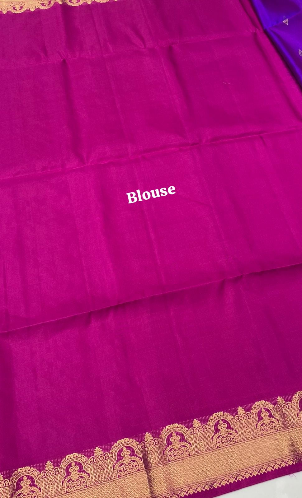 Pure Soft Silk Saree - Kanchi border - Purplish Pink Combo - VVPSS015