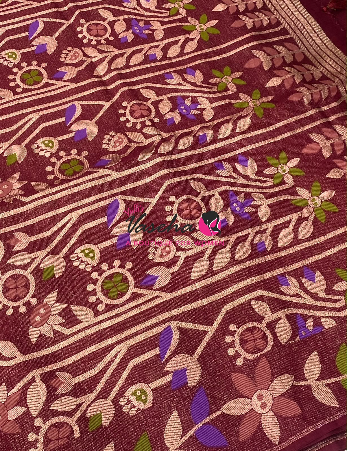 Banarasi - Heritage Meenakari Silk -   Maroon Shade - VVBHS016