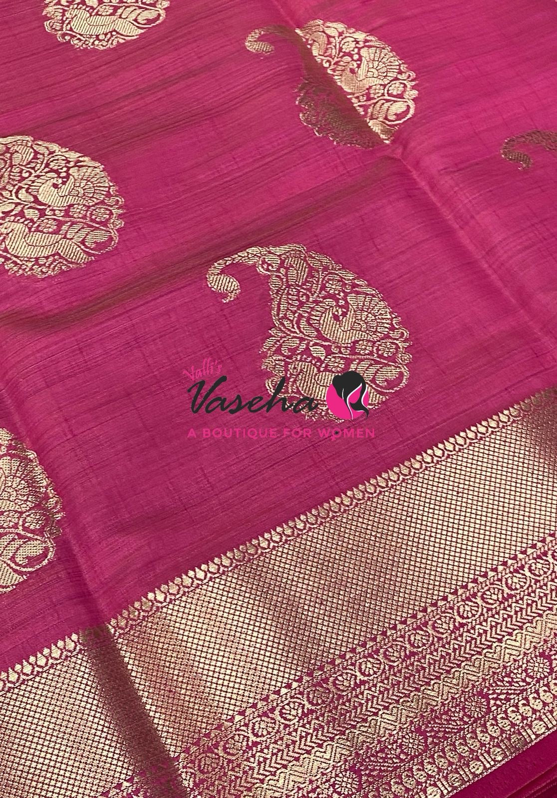 Semi Tussar Silk Saree | Pink Shade |VVSTS055