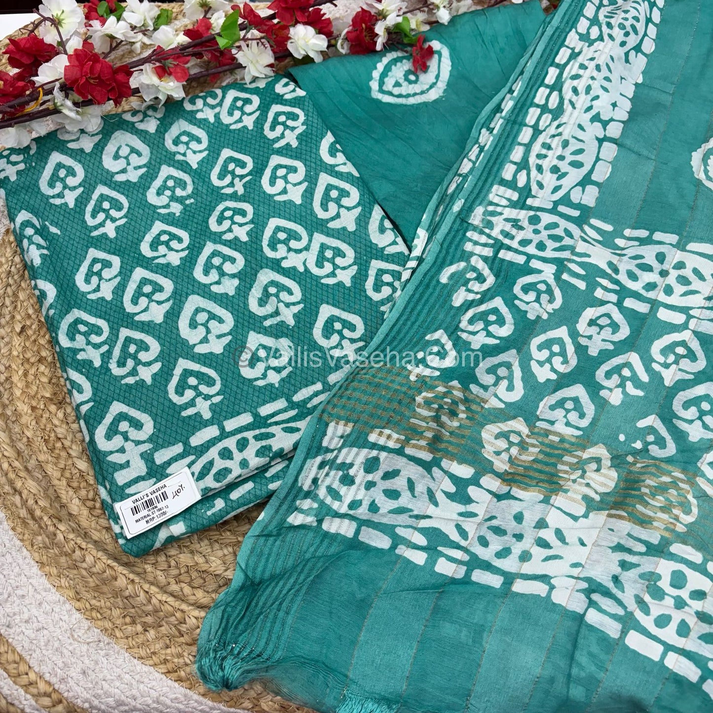 20%less - Offer Unstitched Material - Semi Chanderi Material -VVDUM004
