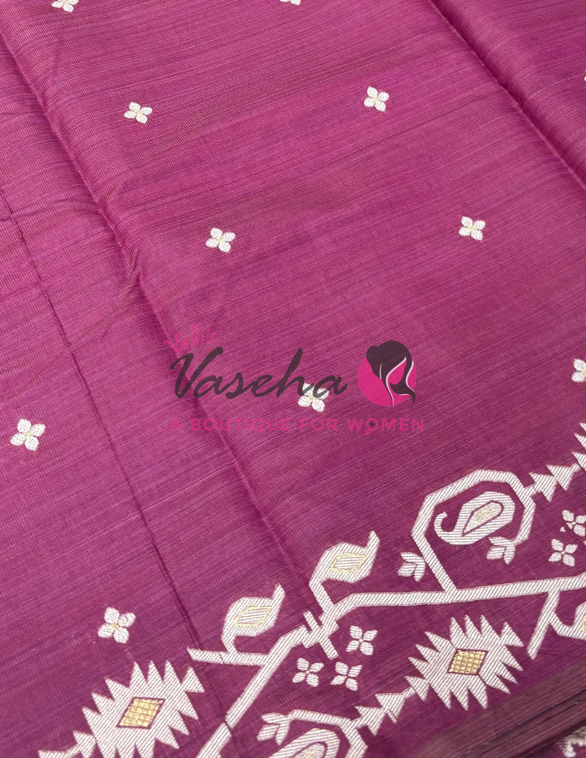 Semi Gicha Tussar Silk - Wine Shade - VVGTS002