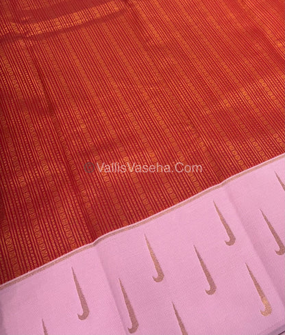 Kanchi Semi Silk - Red with Pink - VVKSS001