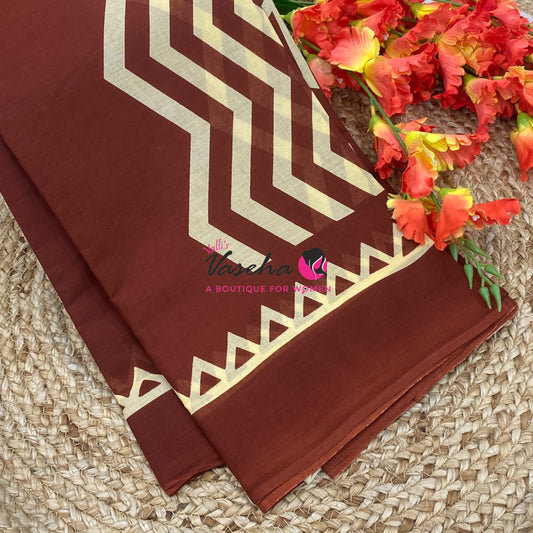 Pure Soft Mul Mul Cotton Sarees - Hand Block Prints - VVMMC011