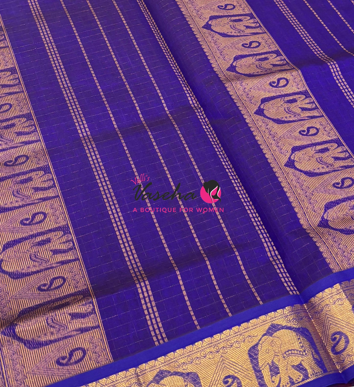 Pure Silk Cotton Saree - Maroon With Violetish Blue - Lakshadeepam Design - VVPLD004