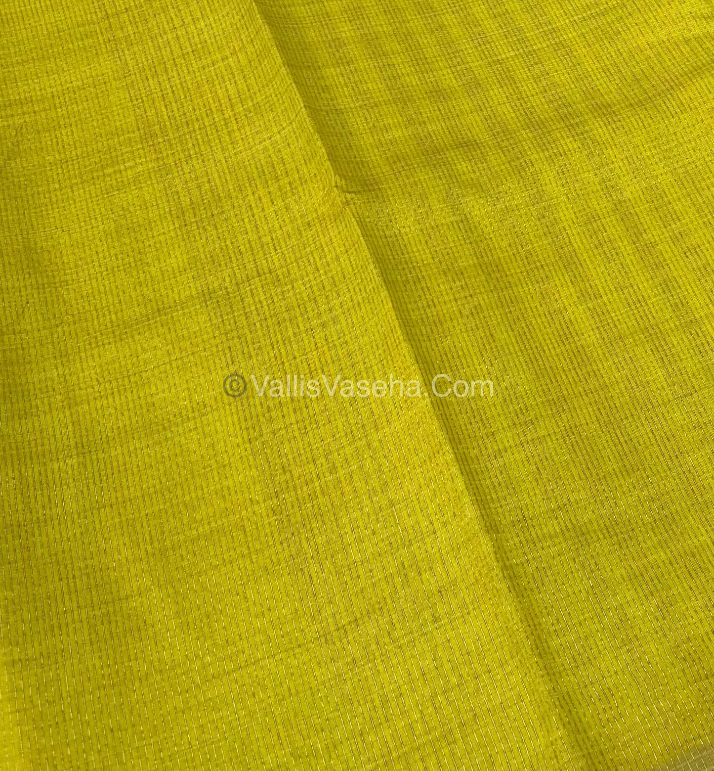 Semi Tussar Silk Saree - Lemon Yellow shade - VVSTS011