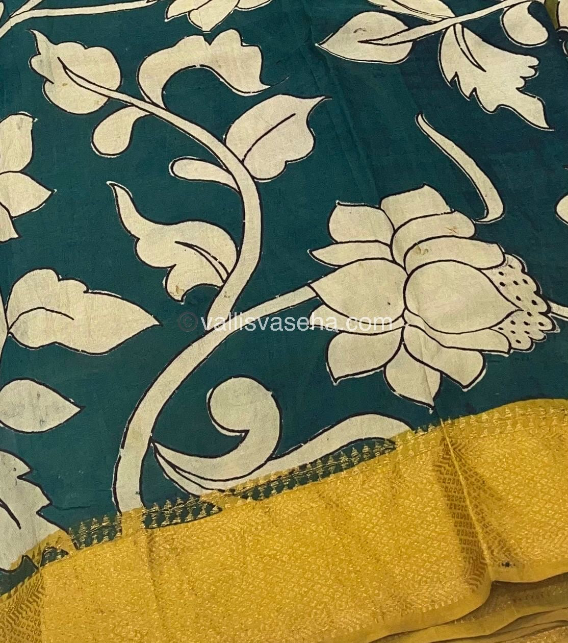 Chennur Silk | Kalamkari Prints | Cream With Yellow-VVCS005