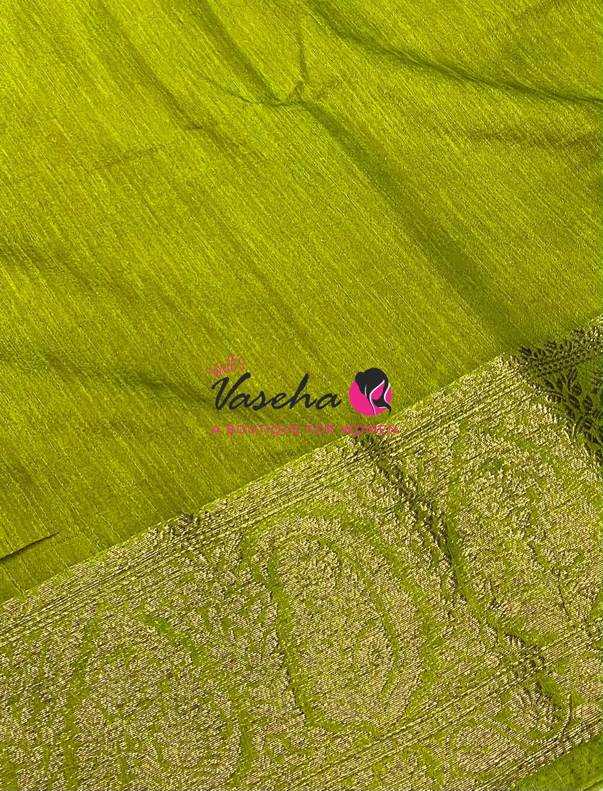 Semi Jute Silk Saree - Pink With Green Shade- VVSJS001