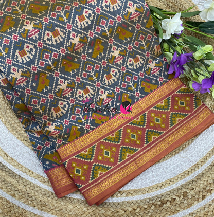 Semi Patola | Printed Silk Saree - Combo - VVSPS002