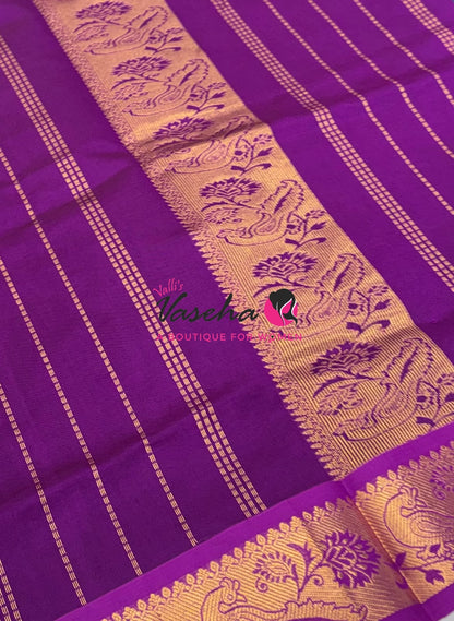 Semi Silk Cotton Saree - Small Round with Zari Butta  -  VVSSC014
