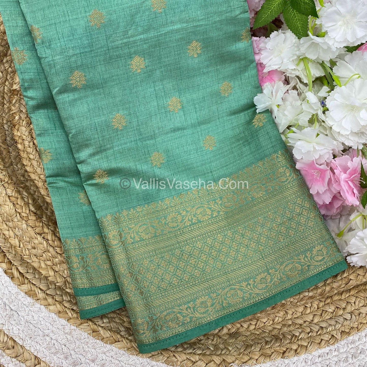 Semi Tussar Silk  - Pastal Green Shade  - VVSTS014
