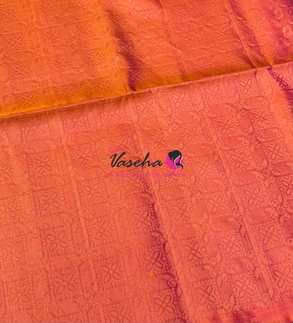 Pure Soft Silk Saree - Pink & Peachish Orange - VVPSS091