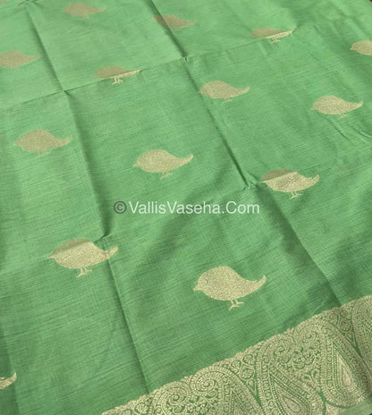 Banarasi - Heritage Silk - Semi Kathan Silk - Pista Green Shade - VVBHS005