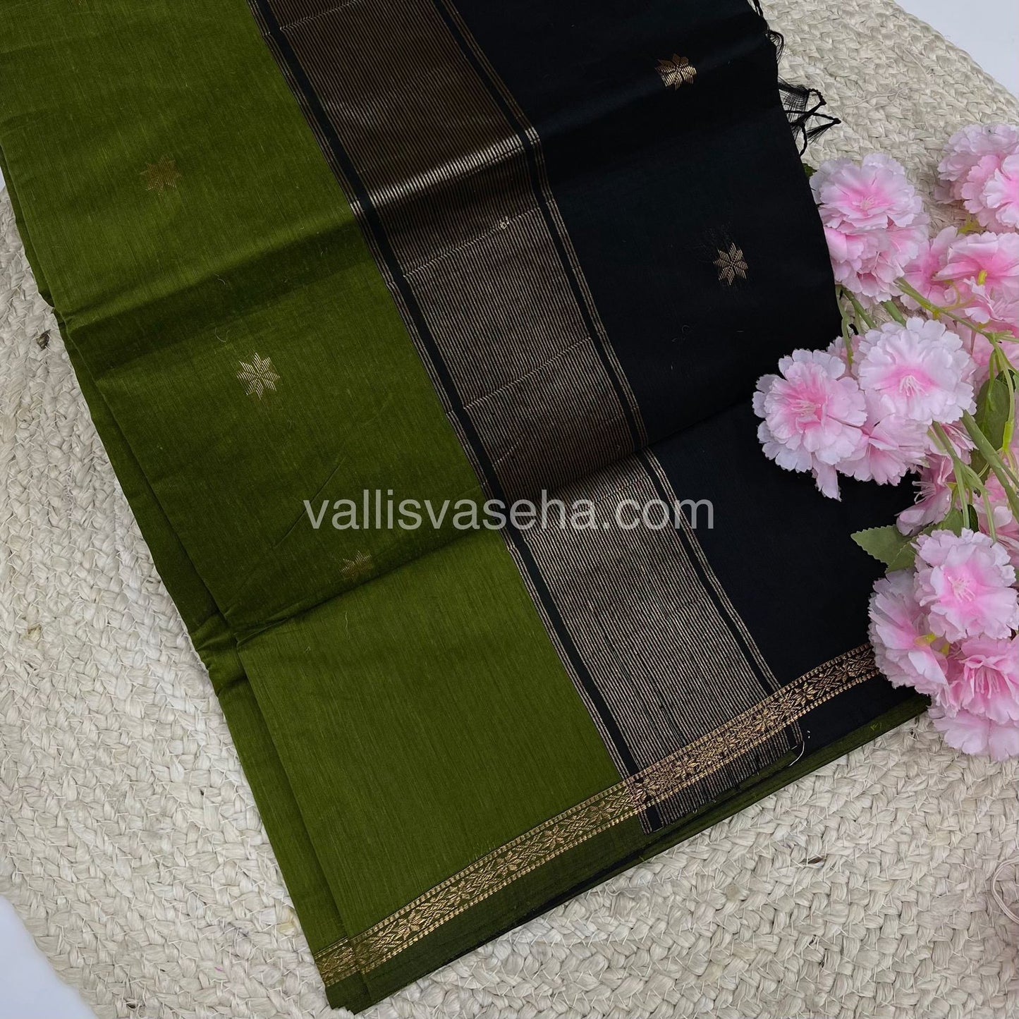 Semi Maheshwari Silk Cotton Saree - VVMSC006