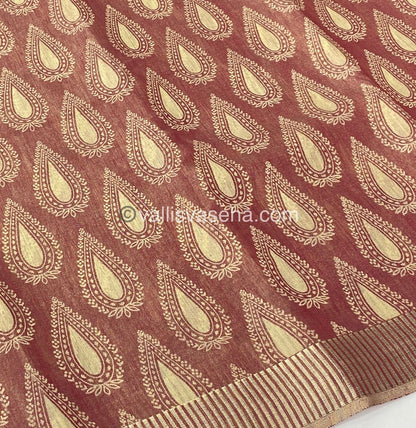 Semi Tussar Silk - Pinkish Red Shade - VVSTS006