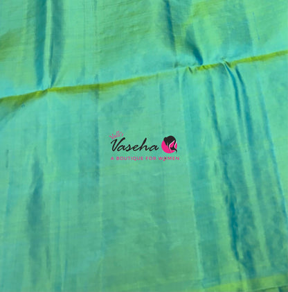 Pure Soft Silk Saree - Purple With Dual Tone Green Shade - VVPSS097