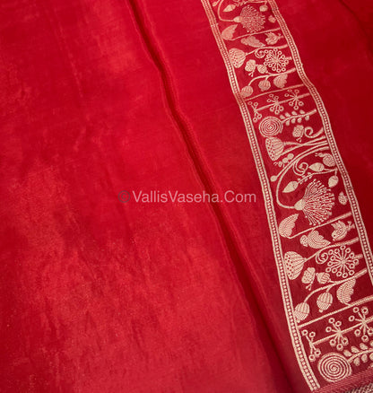 Banarasi Premium Viscose Saree - Red Shade - VVBPV001