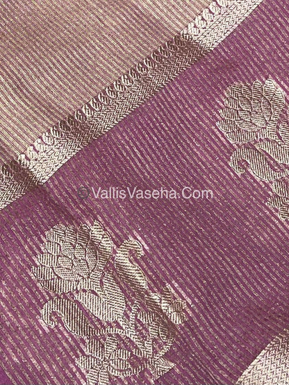 Semi Tissue Tussar Silk - Onion Pink Shade - VVSTS043