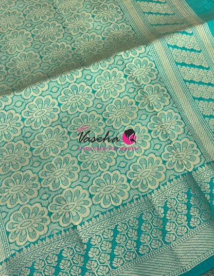 Semi Tussar Silk -  Blue Shade - Purple Shade - VVSTS071